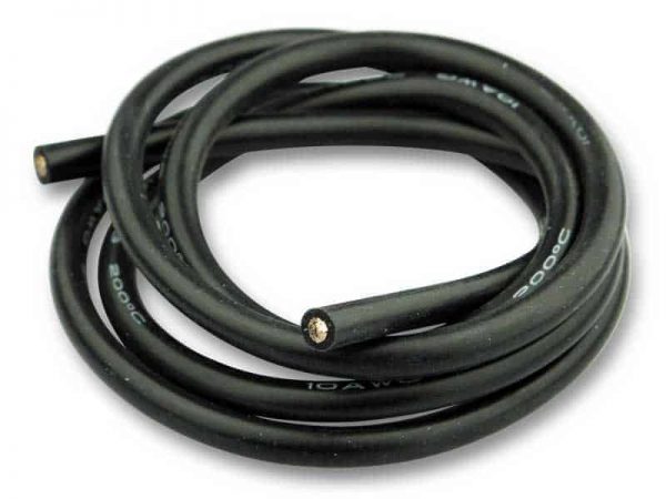 Silicone cable 6mm² x 1.000mm 10AWG (Black)