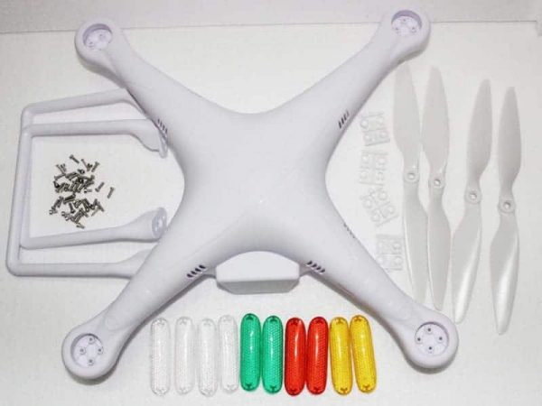 "Fat Phantom" case with landing gear, 1045 props, LED lampshade