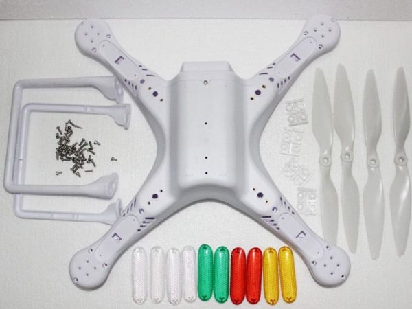 "Fat Phantom" case with landing gear, 1045 props, LED lampshade