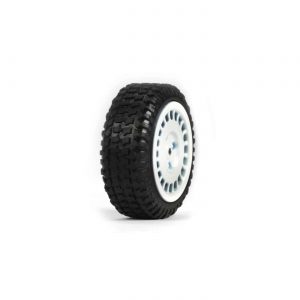 Tires, Mounted, White (4): Micro Rally